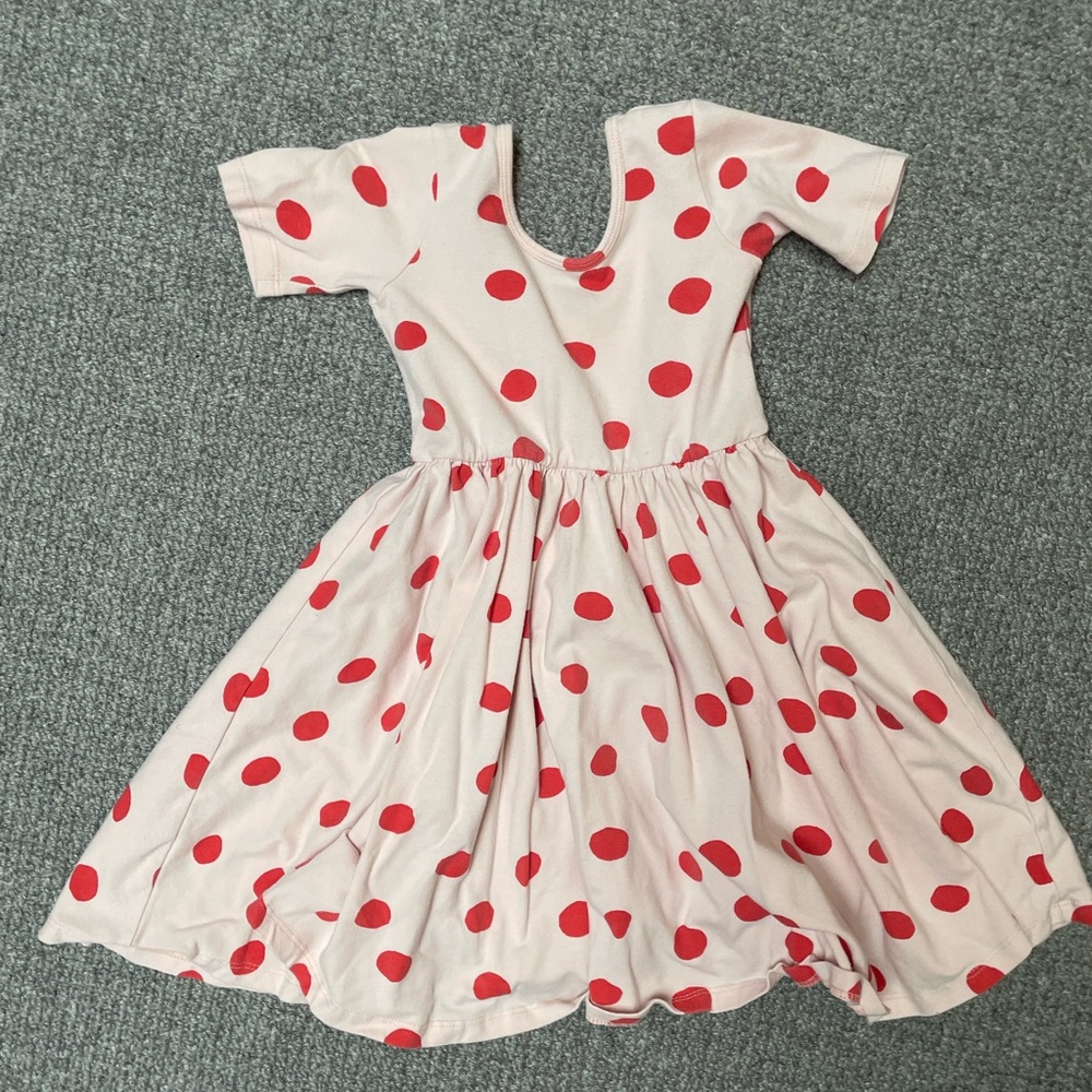 Alice + Ames size 6 pink dress with red polka dots